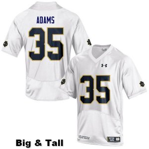Notre Dame Fighting Irish Men's David Adams #35 White Under Armour Authentic Stitched Big & Tall College NCAA Football Jersey ZZV7099MW